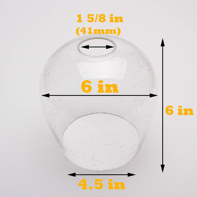 LEDUPDATES Seeded Bubble Glass Lamp Shade, LEDupdates 3 Pack Oversize Clear Globe Seeded bubble Finish for Light Fixture Glass replacement - Image 3